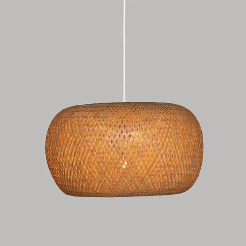Lampa wisząca bambusowa Nam Atmosphera boho do salonu i jadalni naturalny 46 cm