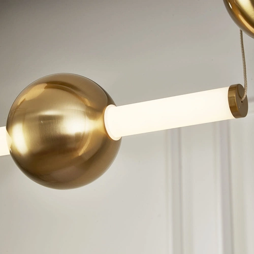 Lampa sufitowa O-LINE S-4 LED mosiądz nowoczesna regulowana do salonu 79cm