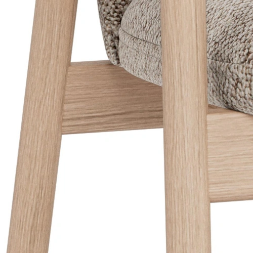 Krzesło Leo Actona beżowe bouclé dąb bielony krzesło do jadalni