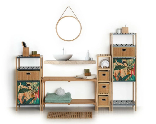 Kosz/ pojemnik 31x15 bambusowy print