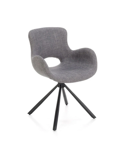 Krzesło tapicerowane Louna Intesi szare z podłokietnikami do jadalni nowoczesne