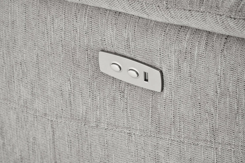 Fotel wypoczynkowy Tiala z podnóżkiem szary do salonu rozkładany elektrycznie USB Intesi