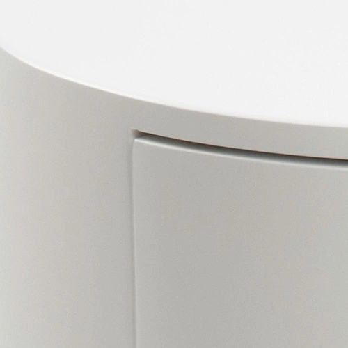 Szafka nocna biała 40 cm z szufladą nowoczesna okrągła Polo Actona na czarnych płozach