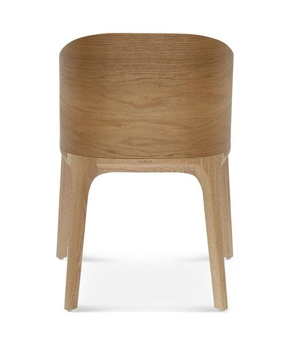 Krzesło tapicerowane Fameg Arch buk personalizowane z podłokietnikami do jadalni i salonu