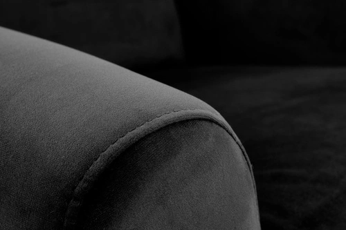 Fotel rozkładany do salonu Nagu welurowy czarny glamour relax Intesi wypoczynkowy