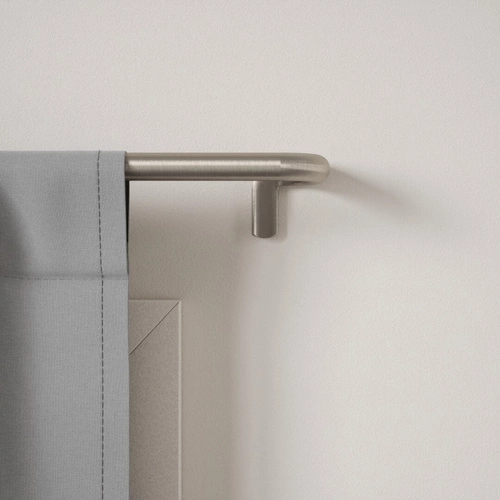 Karnisz pojedynczy Twilight Umbra regulowany srebrny do zasłon zaciemniających do salonu 168-366cm