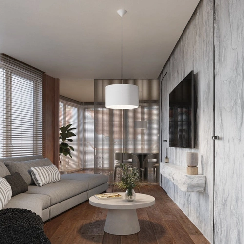 Lampa wisząca NOVA 30 biała minimalistyczna regulowana do salonu i jadalni