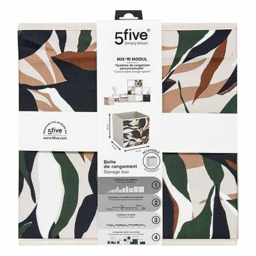 Lauria beżowe pudełko materiałowe 31x31 składane do regału na ubrania 5five simply smart