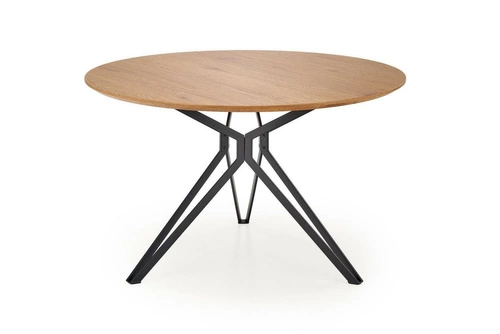 Stół okrągły do jadalni 120 cm Class dąb złoty czarny nowoczesny loftowy Intesi