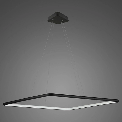 Lampa wisząca LED Ledowe Kwadraty No.1 czarna 80cm nowoczesna do salonu z regulacją