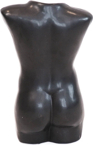 Czarny wazon ceramiczny Męski Tors nowoczesny dekoracyjny do salonu HV decor 24 cm