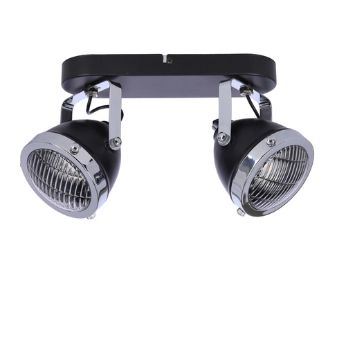 Lampa sufitowa Crazy listwa czarny 2x15W  GU10 klosz bezbarwny