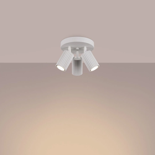 Plafon sufitowy biały nowoczesny KARBON 3P do salonu i sypialni z ruchomym kloszem