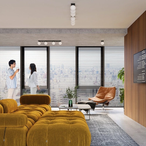 Plafon sufitowy YOLI 6 czarny nowoczesny metalowy do salonu lub sypialni SOLLUX