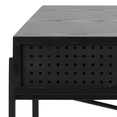 Biurko Angus czarne industrialne do pracy z ukrytą półką 110 cm Actona – nowoczesne biurko loft