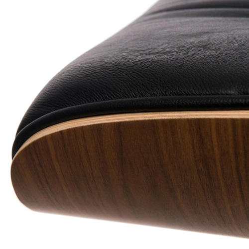 Pufa VIP Exclusive Home czarna skóra naturalna pikowana do salonu i biura nowoczesna D2.DESIGN