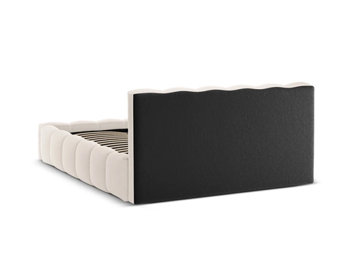 Łóżko tapicerowane Lupine beżowe 160x200 z pojemnikiem do sypialni nowoczesne glamour