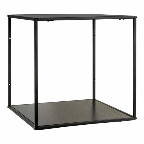 Półka ścienna Vita czarna industrialna na książki i dekoracje do salonu Intesi 36x36 cm