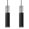 Lampa wisząca Borgio 2 czarna nowoczesna do salonu i nad stół loftowa cementowa