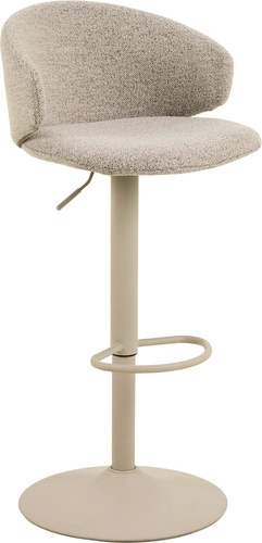 Hoker Ella beżowy nowoczesny tapicerowany z oparciem i podłokietnikami regulowany do kuchni Actona