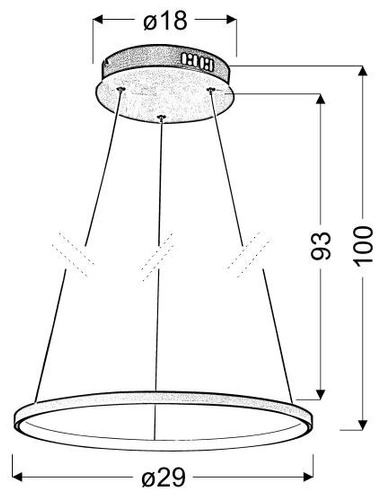 Lampa wisząca Lune 30 okrągły 18W LED 4000K chrom