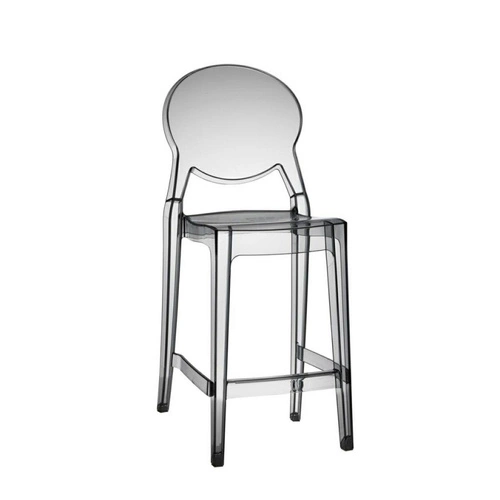 Hoker Igloo 65 cm transparentny dymiony z oparciem nowoczesny do kuchni i jadalni SCAB Design