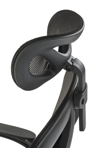 Fotel biurowy ergonomiczny Yiro czarny siatkowy obrotowy z zagłówkiem do biurka Intesi