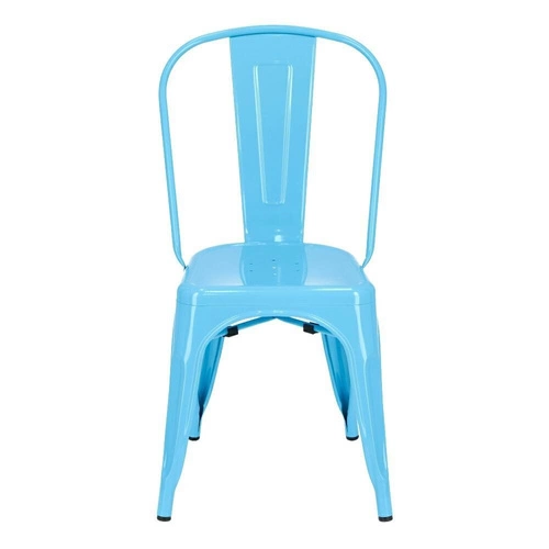 Krzesło metalowe Paris niebieskie inspirowane Tolix do jadalni i kuchni industrialne D2.DESIGN