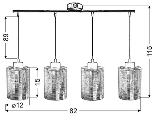 Lampa wisząca Nocturno chrom 4-punktowa regulowana do salonu, kuchni lub nad stół