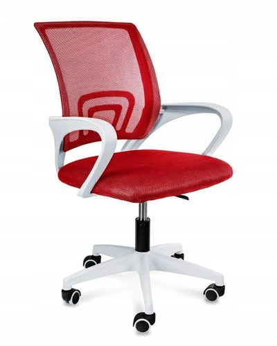 Fotel biurowy ergonomiczny Splash Intesi czerwony siatkowy obrotowy z podłokietnikami do biurka