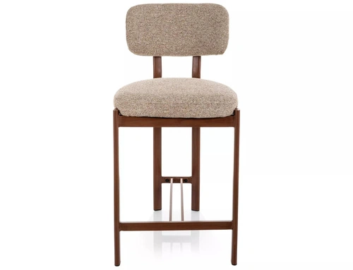 Hoker Montico beżowy tapicerowany z oparciem do kuchni 62 cm