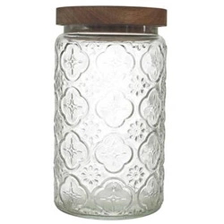 Słoik Cisele z pokrywką z akacji 1l haft