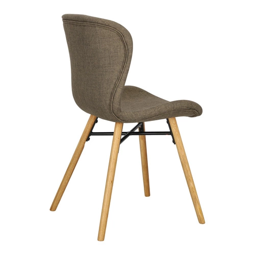 Krzesło tapicerowane Batilda Actona do jadalni i salonu dębowe khaki w stylu boho