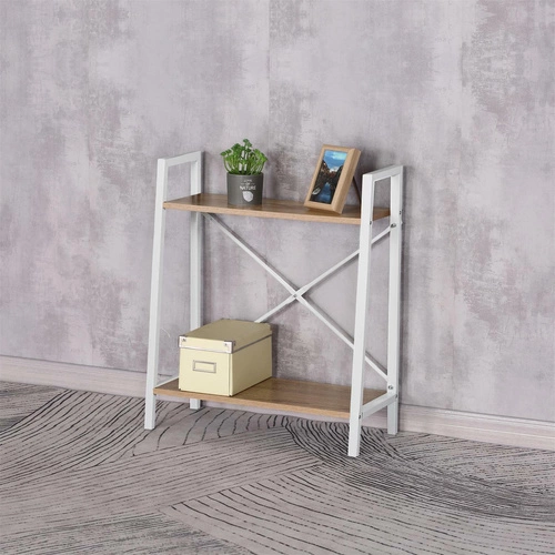 Regał metalowy Cilyan S biały na książki i dekoracje do salonu w stylu skandynawskim 60 cm