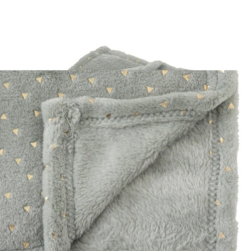 Atmosphera koc flanelowy dziecięcy szary w trójkąty ciepły do pokoju dziecięcego