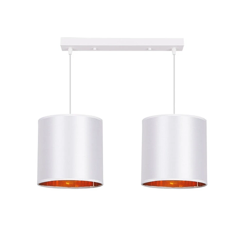 Nowoczesna lampa wisząca Atlanta biała z abażurem do salonu i jadalni regulowana