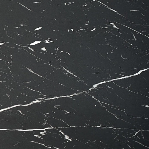 Stół Tiano okrągły rozkładany czarny marmur nowoczesny do jadalni i salonu 120-160 cm