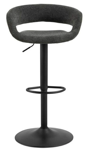 Hoker Grace szary ciemny aksamitny z oparciem i podłokietnikami regulowany do kuchni Actona