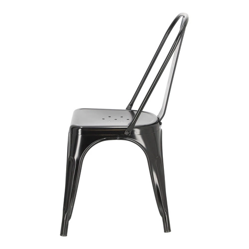 Krzesło metalowe Paris czarne inspirowane Tolix do jadalni i kuchni styl industrialny