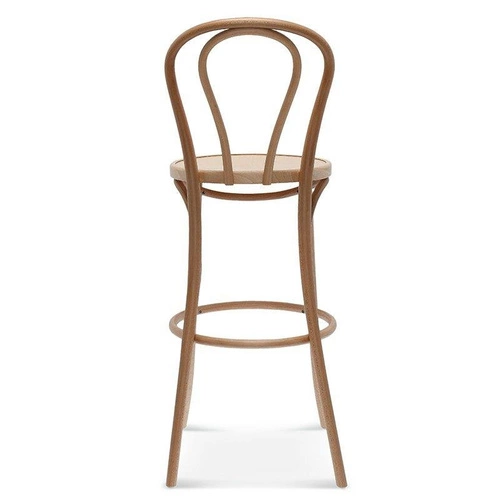 Hoker drewniany z oparciem BST-18 Fameg personalizowany, skóra naturalna, 75 cm do kuchni