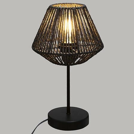 Lampka nocna do sypialni Jily czarna 34 cm nowoczesna metalowa z papierowym kloszem Atmosphera