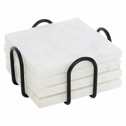 5five simply smart marmurowe podkładki pod kubki biały marmur dekoracyjne do kuchni 4 sztuki