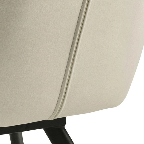 Krzesło tapicerowane Lola VIC Actona do jadalni welurowe piaskowe z podłokietnikami obrotowe