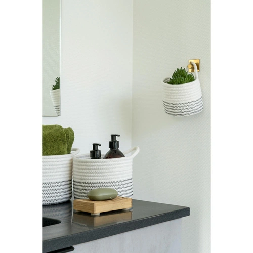 House Nordic Algar kosz dekoracyjny bawełniany biało-szary zestaw 3 sztuki