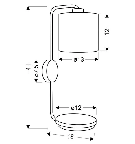 Kinkiet Alpine nowoczesny czarny lampa ścienna do sypialni i salonu metalowy E14 41 cm