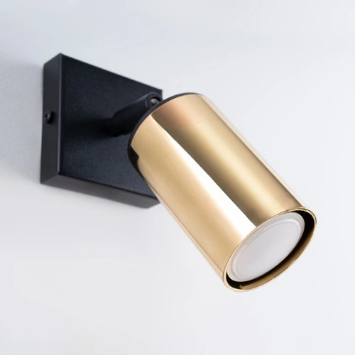 Kinkiet ścienny WINX nowoczesny czarny złoty stalowy do salonu i sypialni SOLLUX LIGHTING