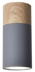 Lampa sufitowa Tuba 1x15W GU10 6,8/15  szary+drewno