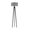 Lampa podłogowa MIAMI abażur szary stalowy stelaż hebanowy
