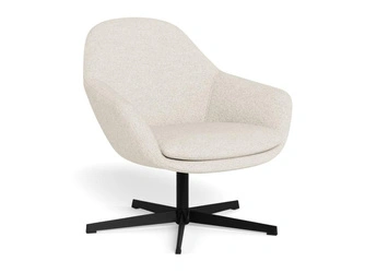 Fotel kubełkowy Claremore bouclé beżowy obrotowy nowoczesny do salonu