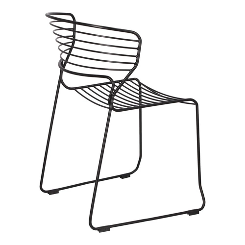 Krzesło Hilly czarne metalowe do jadalni i kuchni nowoczesne na płozach Intesi